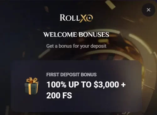 RollXO First Deposit Bonus